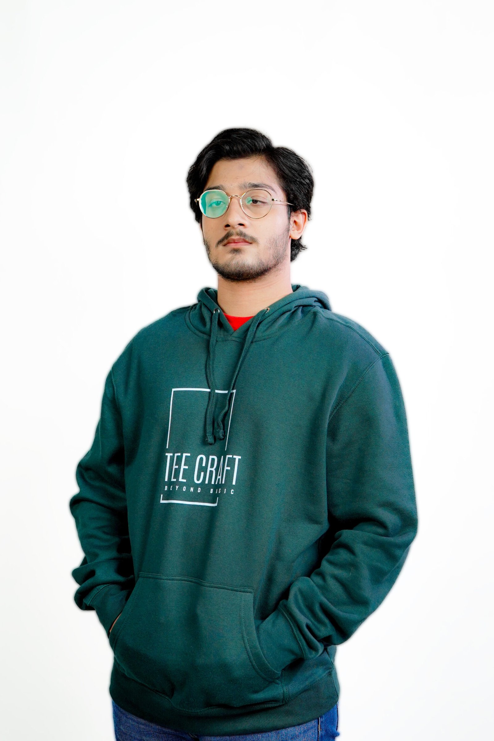Mens Modern Fit Forest Green Hoodie