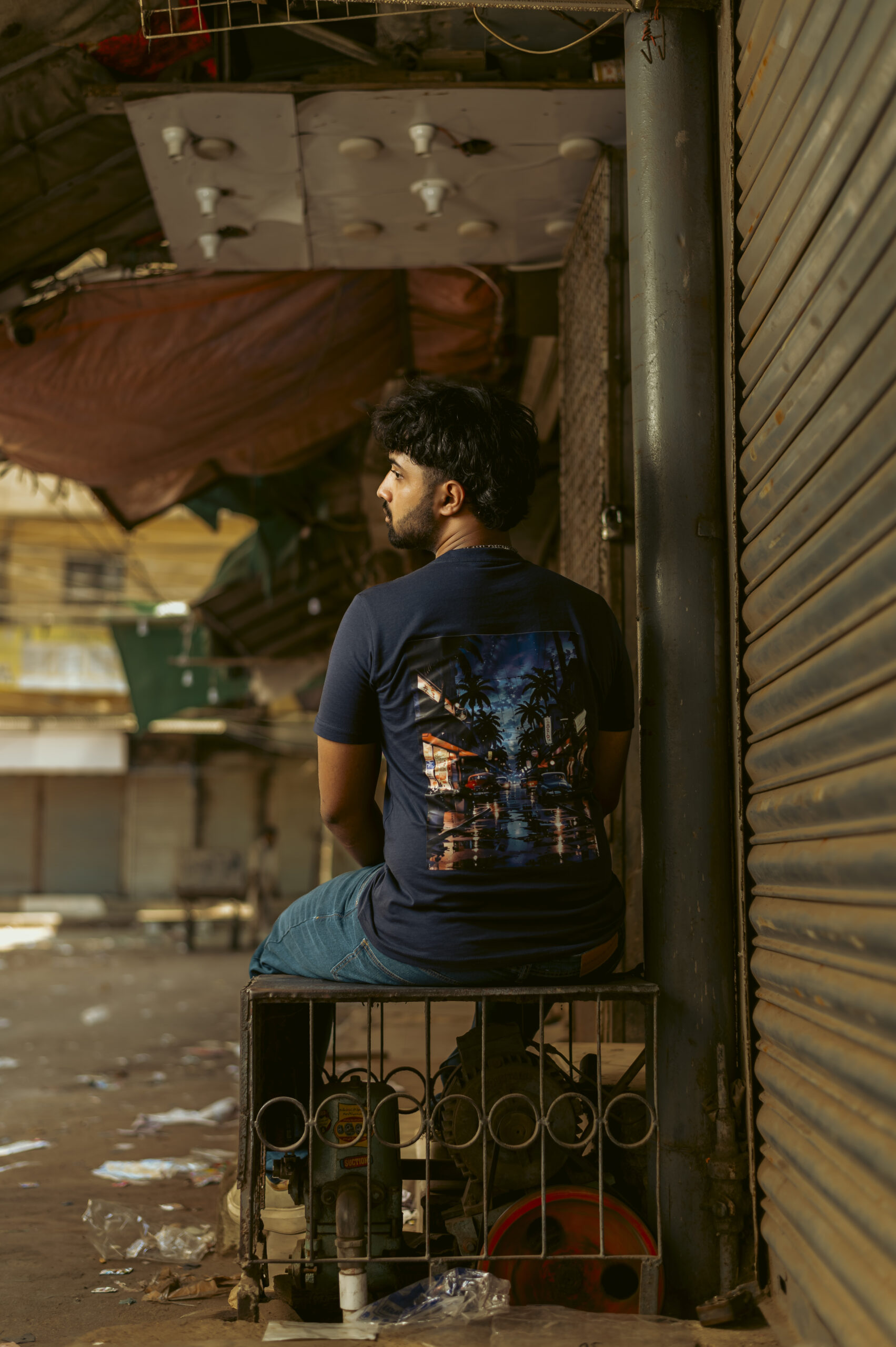 Neon Mirage | Midnight Navy Graphic Tee - Image 3