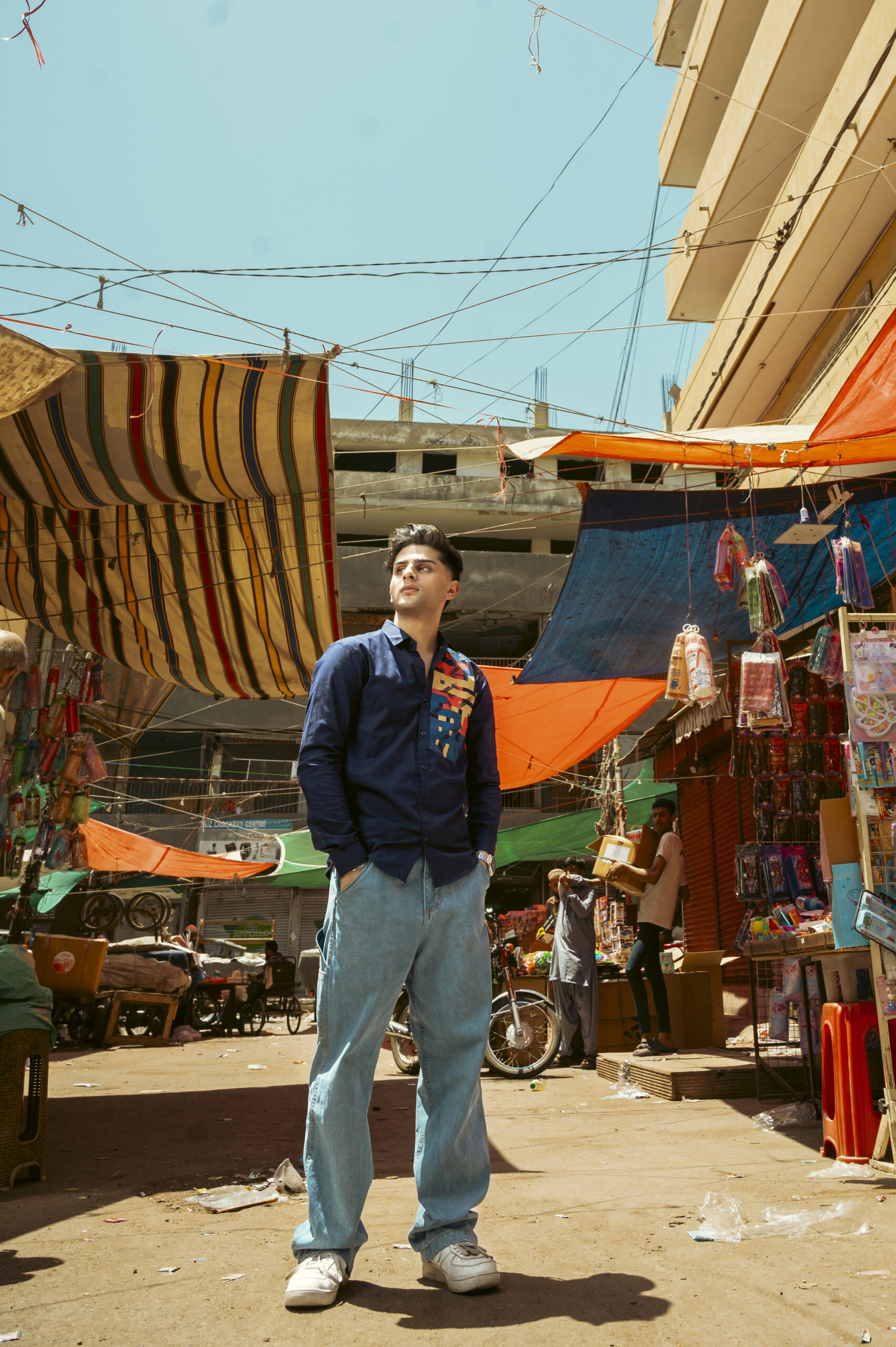 Urban Code | Navy Graphic Panel Shirt - Image 3